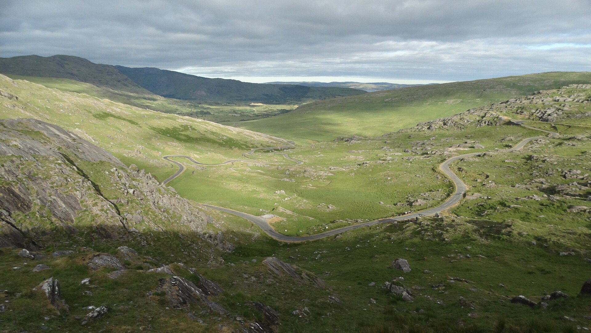 The Healy Pass road winding through the mountains of the Beara Peninsula, County Cork